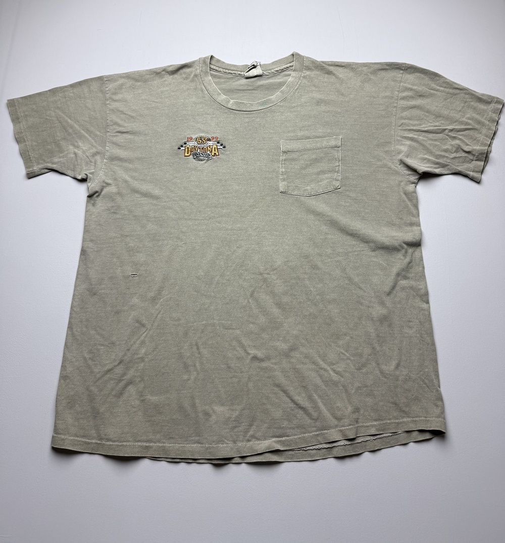 Vintage Anvil Shirt Mens XL Gray Daytona Bike Week 1999 Pocket Tee USA VTG